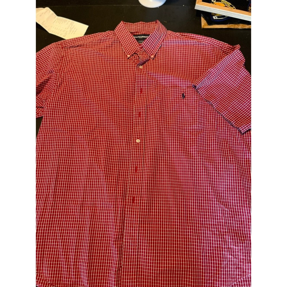 Ralph Lauren Tilden Golf Short‎ Sleeve Button Down Shirt Plaid
